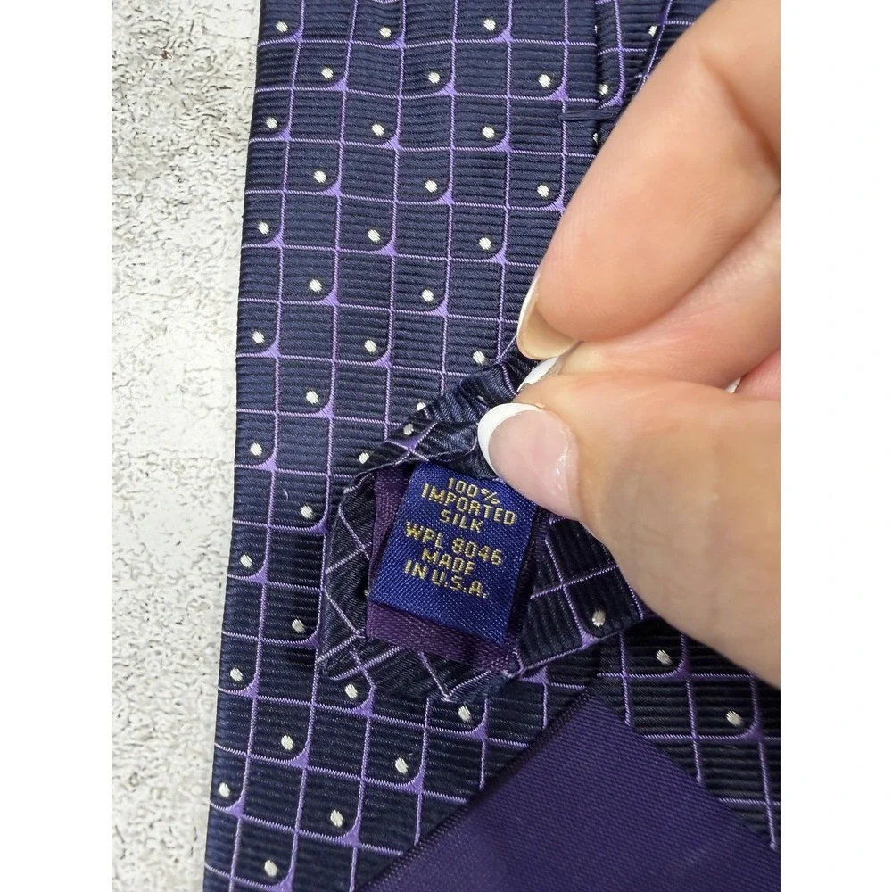 Club Room By Charter Club Tie Mens One Size Blue Geometric 100%‎ Silk Set of 2